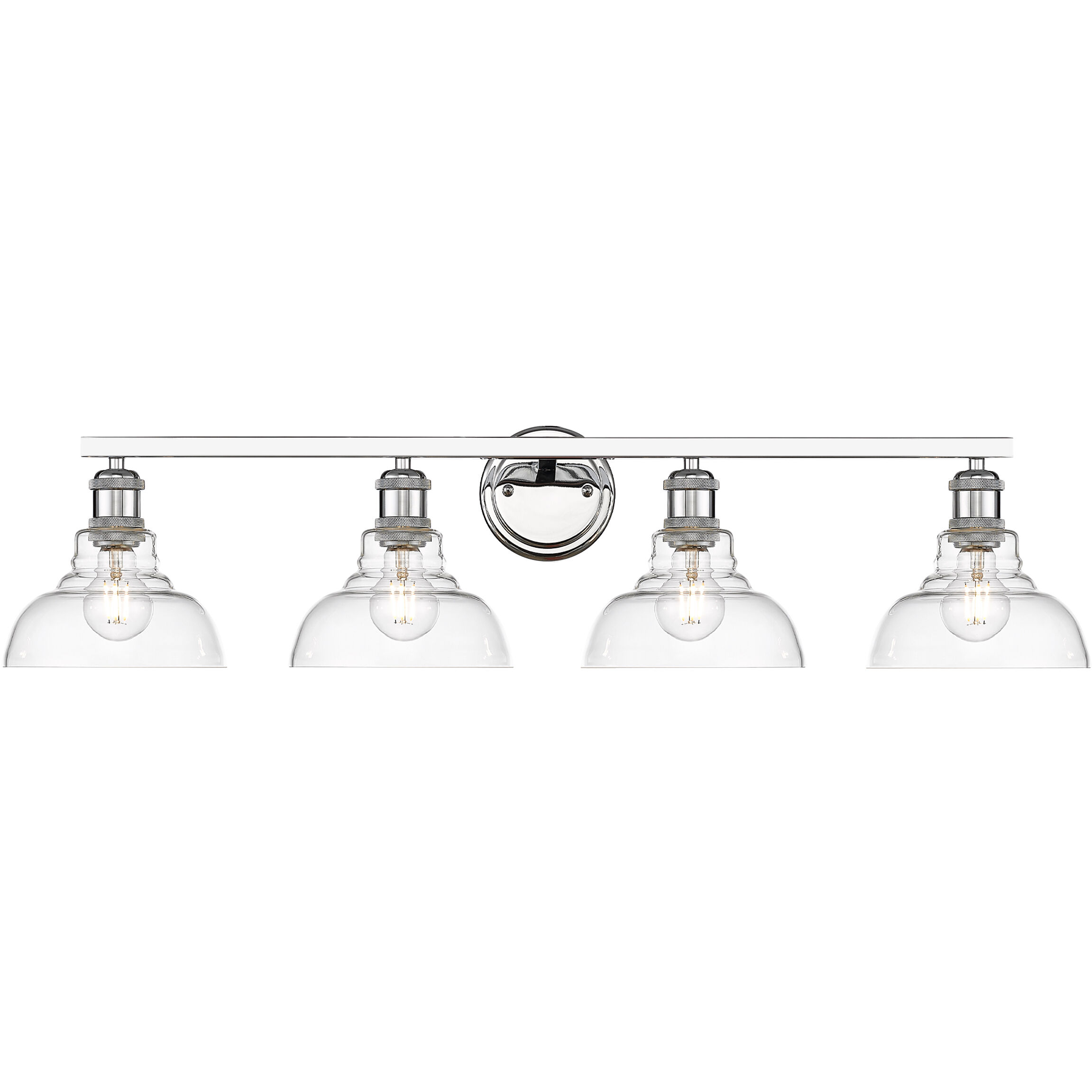 Yep Carver Vanity Wall Light in Chrome, Clear Glass