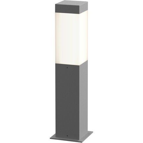 Square Column 12V 8 watt Textured Gray Bollard