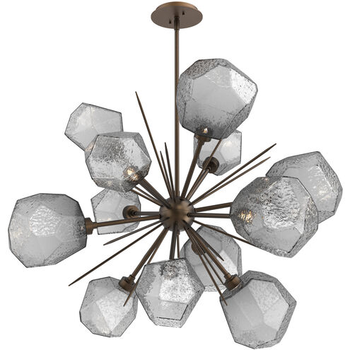 Gem LED 38.4 inch Flat Bronze Chandelier Ceiling Light in Smoke, 2700K LED, Starburst