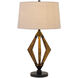 Valence 29 inch 150 watt Black and Pine Wood Table Lamp Portable Light