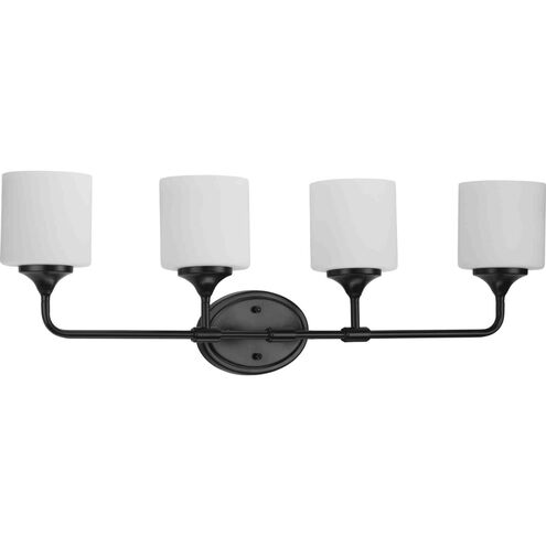 Lynzie 4 Light 33.25 inch Matte Black Bath Vanity Light Wall Light