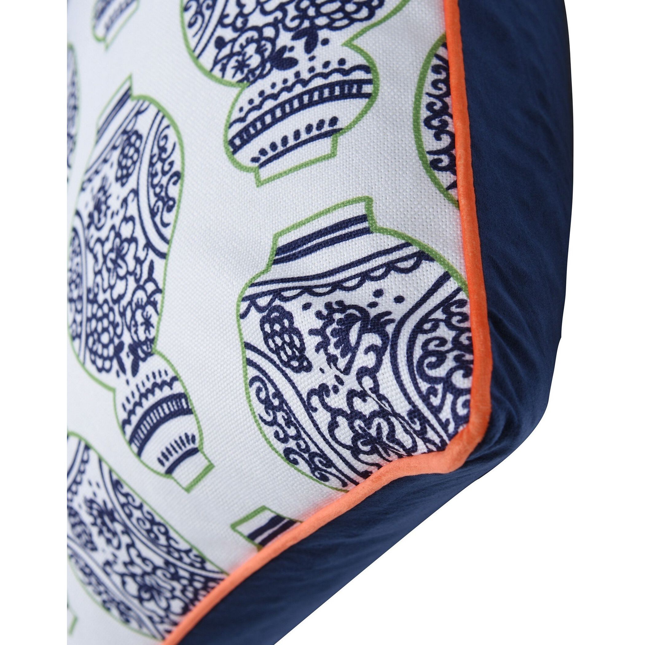 Dann Foley Double Sided Pillow 5 inch Green and White Throw Pillow