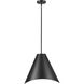 Aria 1 Light 18 inch Matte Black Pendant Ceiling Light in Matte Black & Inner White