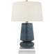 Chapman & Myers Parisienne 28.75 inch 150 watt Oslo Blue Table Lamp Portable Light in Linen, Small