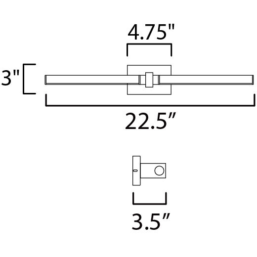 Dorian LED 22.5 inch Black ADA Wall Sconce Wall Light