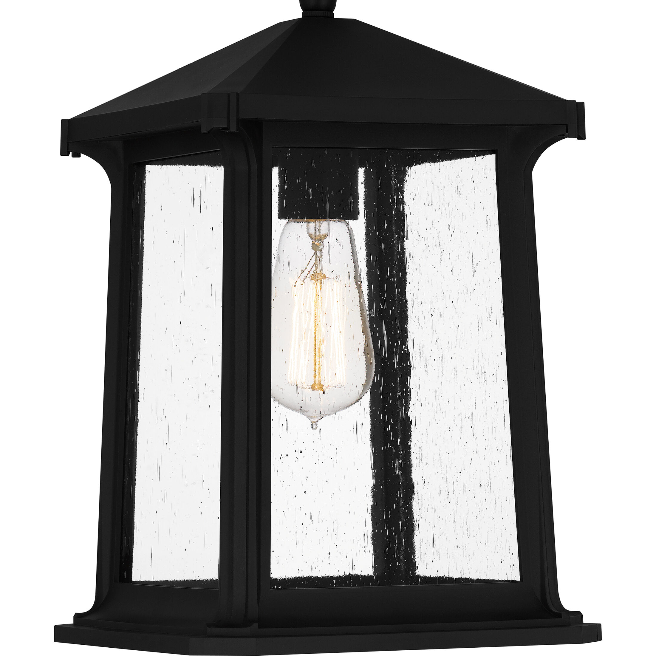 Satterfield 1 Light 9 inch Matte Black Outdoor Hanging Lantern