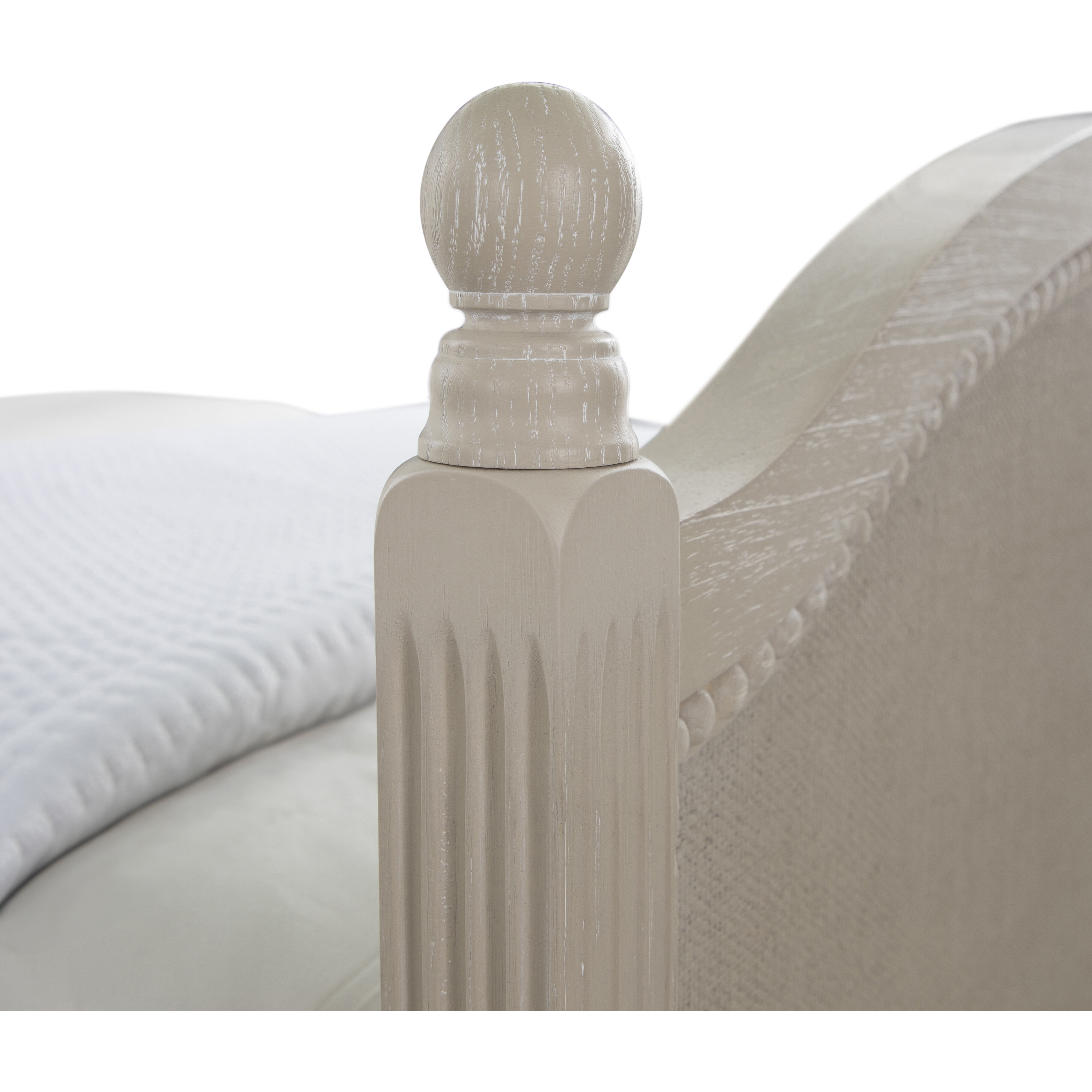 Caroline Cerused White Twin Bed