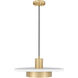 Ludo LED 16 inch Matte White and Modern Gold Pendant Ceiling Light