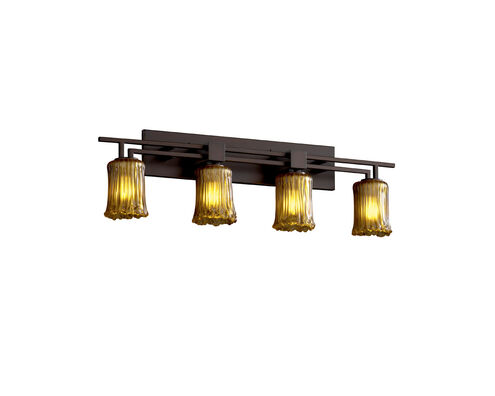 Veneto Luce LED 36 inch Dark Bronze Bath Bar Wall Light in 2800 Lm LED, Gold with Clear Rim (Veneto Luce), Cylinder with Rippled Rim, Aero