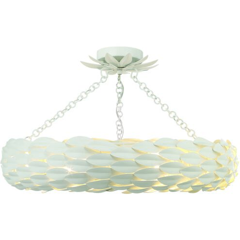 Broche 6 Light 24 inch Matte White Semi Flush Ceiling Light