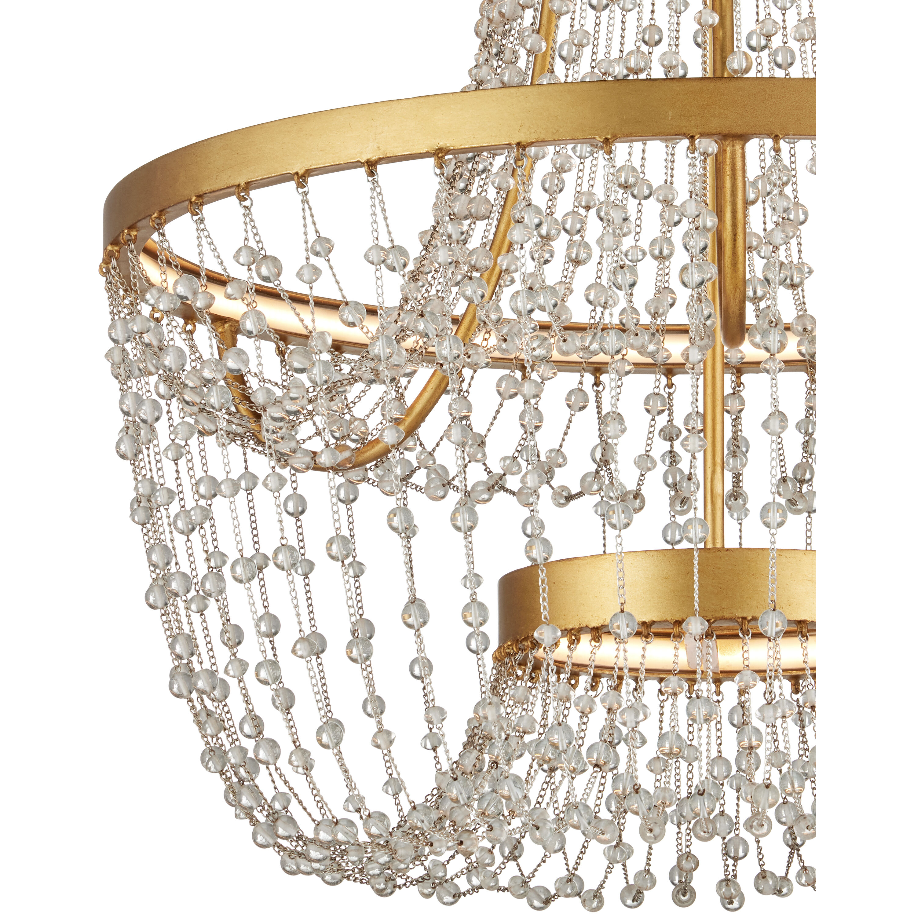 Mademoiselle 2 Light 22 inch Clear/Contemporary Gold Leaf/Contemporary Gold Semi-Flush Mount Ceiling Light