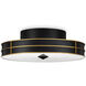 Fielding LED 24 inch Satin Black and Contemporary Gold Flush Mount Ceiling Light