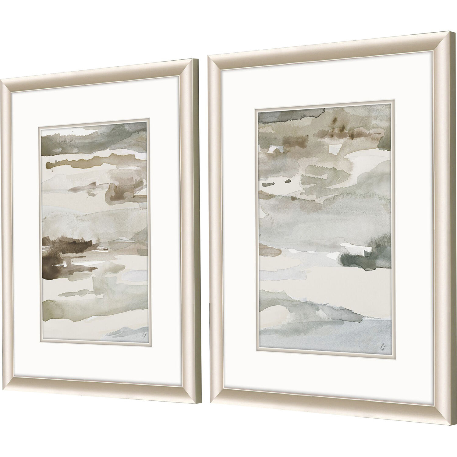 Many Layers Neutral Beige and Green and Brown and Neutral Framed Art, Propac