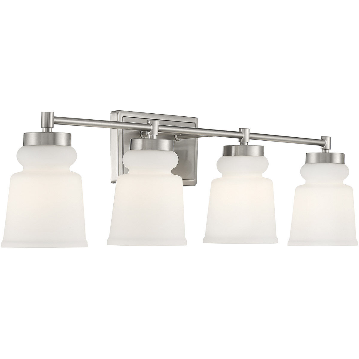 Contemporary 4 Light 32 inch Brushed Nickel Bathroom Vanity Light Wall Light