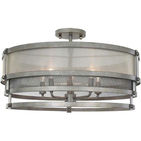 Delano 5 Light 24 inch Bronze Jewel Tone Semi Flush Mount Ceiling Light