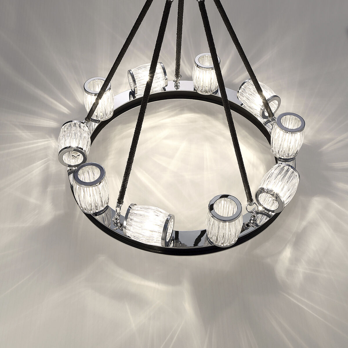 Barile 8 Light 12 inch Chrome/Black Chandelier Ceiling Light