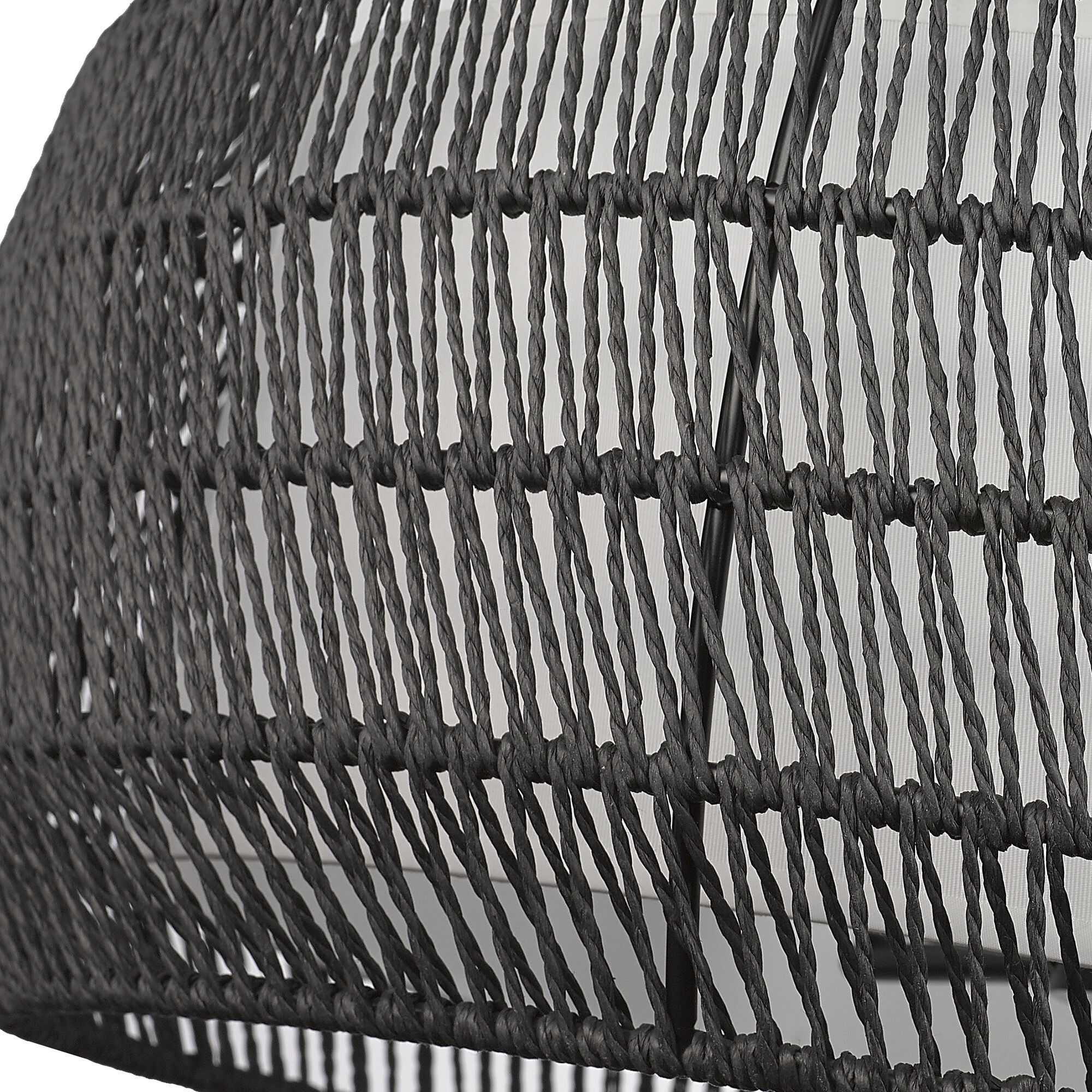 Everly 6 Light 27.13 inch Matte Black Chandelier Ceiling Light in Modern Black Rattan
