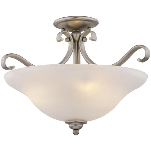 Monrovia LED 17 inch Brushed Nickel Semi-Flush Mount Ceiling Light