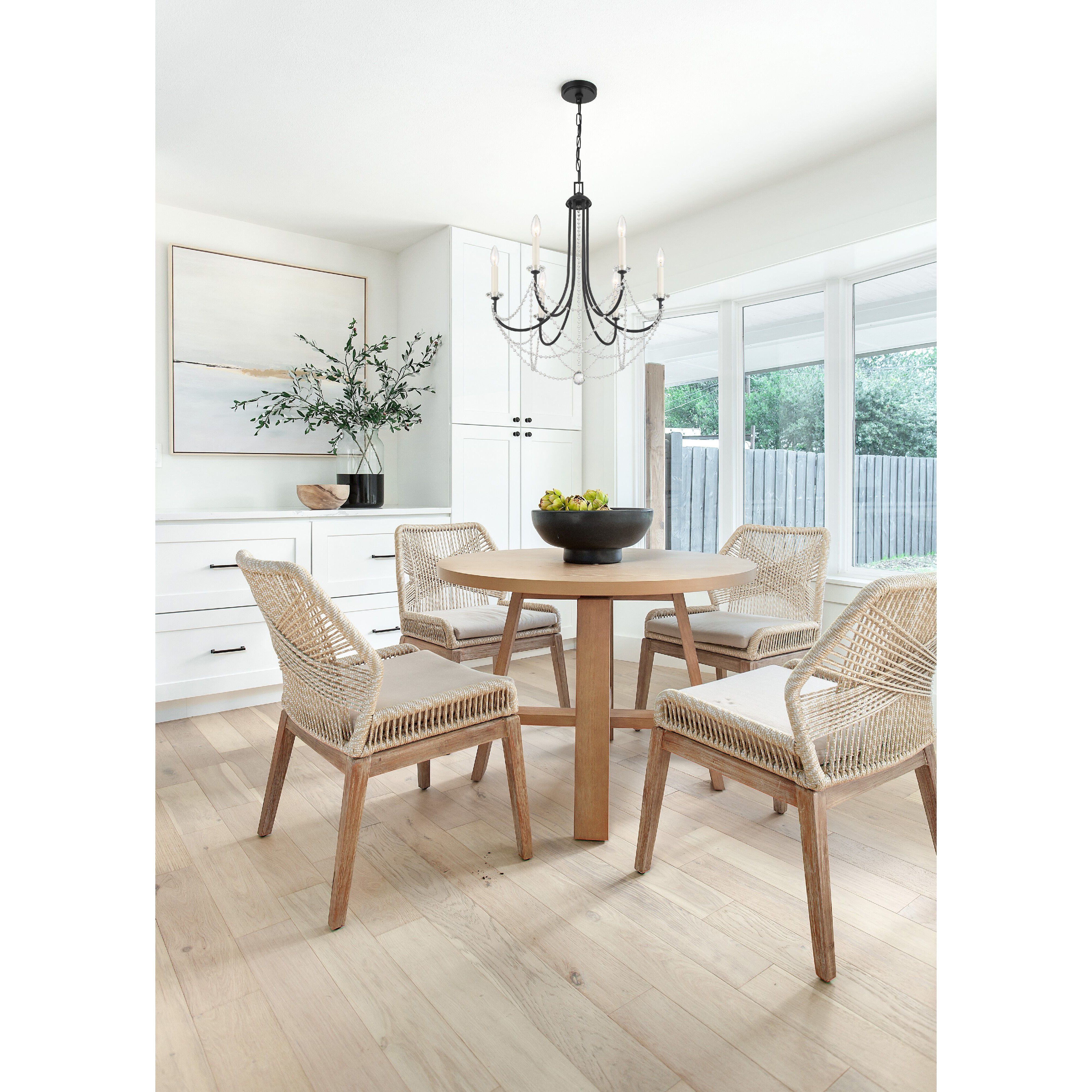 Delilah 6 Light 24 inch Matte Black Chandelier Ceiling Light