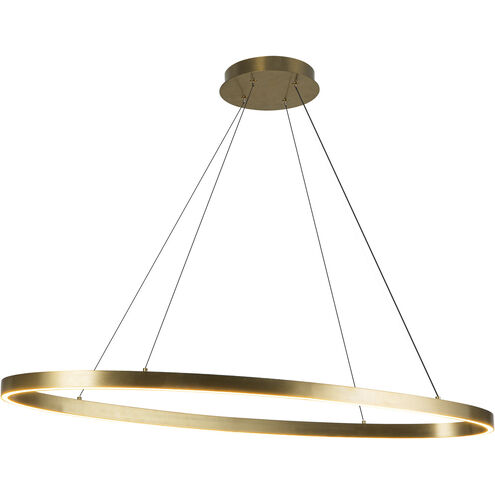 Ovale LED 15.75 inch Brushed Gold Linear Pendant Ceiling Light