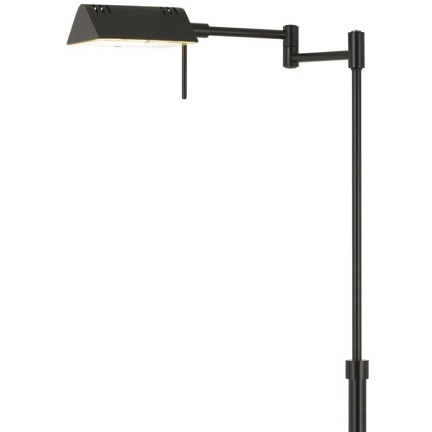 Clemson 50 inch 10 watt Dark Bronze Pharmacy Floor Lamp Portable Light, Swing Arm