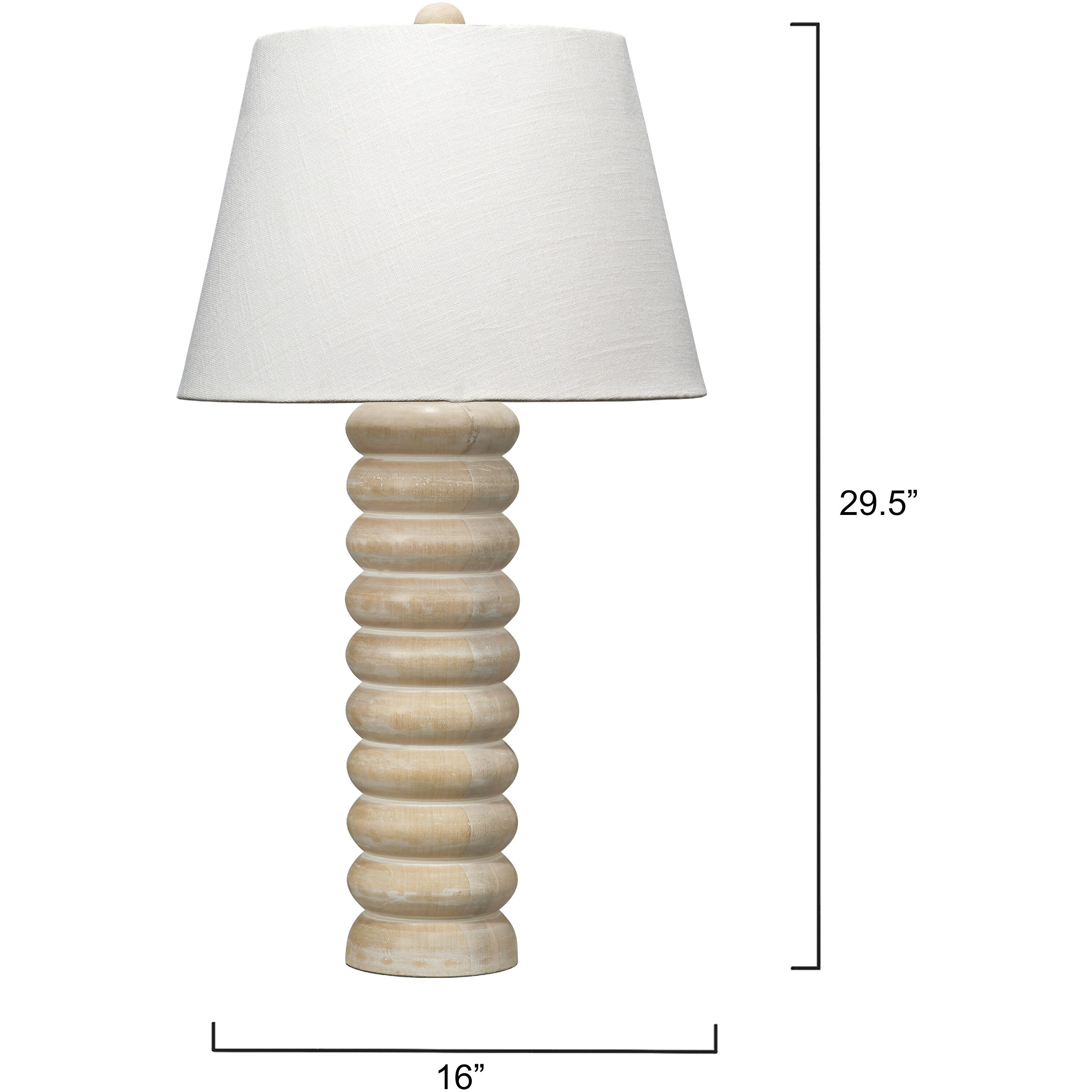 Abacus 29.5 inch Bleached Wood Table Lamp Portable Light