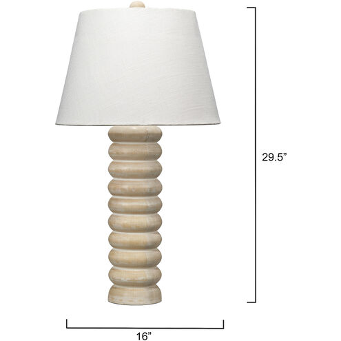 Abacus 29.5 inch Bleached Wood Table Lamp Portable Light