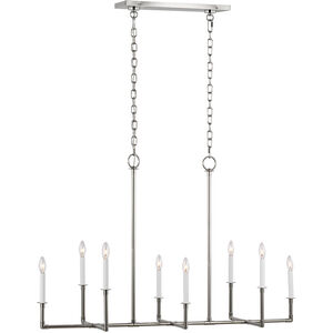 C&M by Chapman & Myers Bayview 8 Light 47.75 inch Polished Nickel Linear Chandelier Ceiling Light