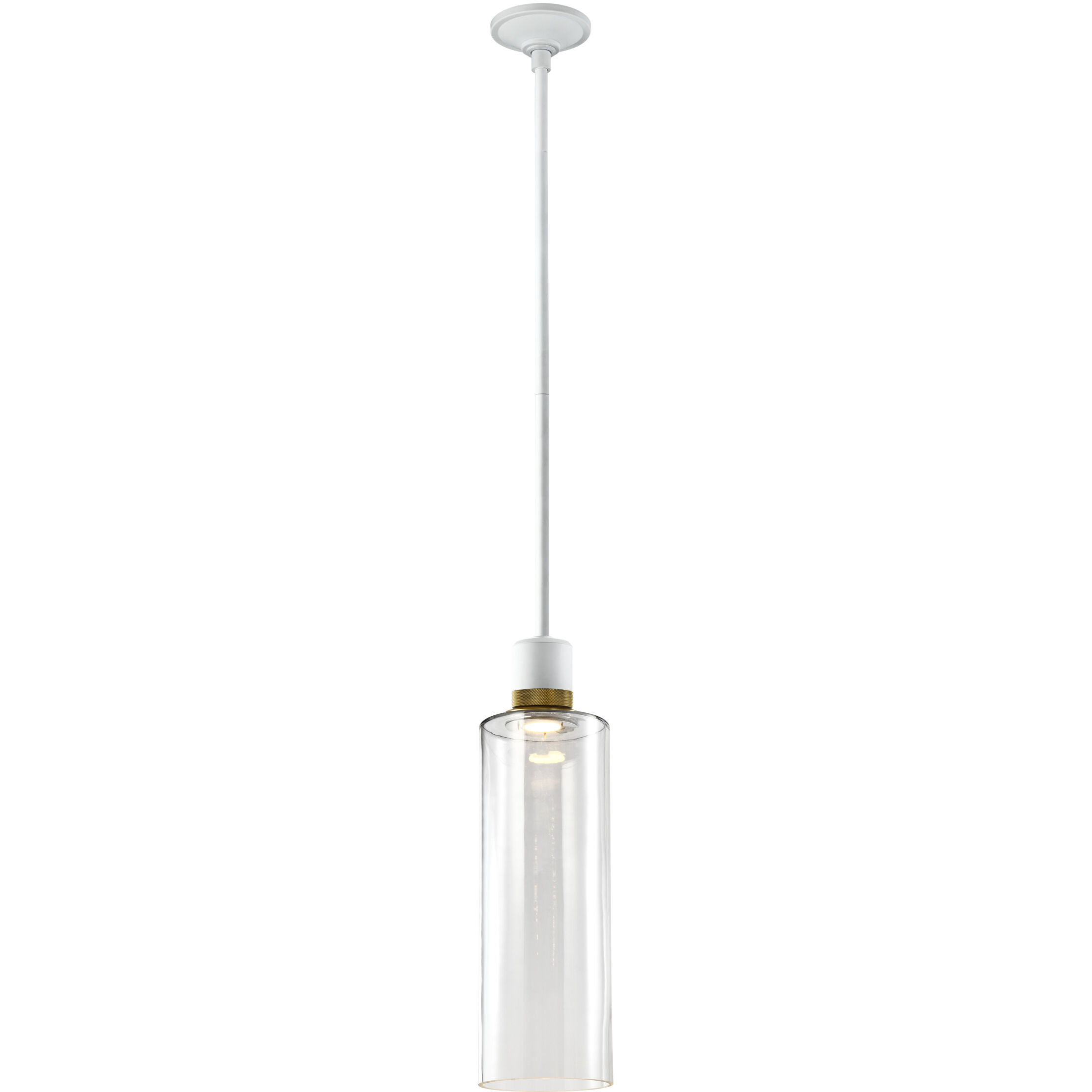 Zigrina 1 Light 5.88 inch Matte White with Aged Brass Pendant Ceiling Light