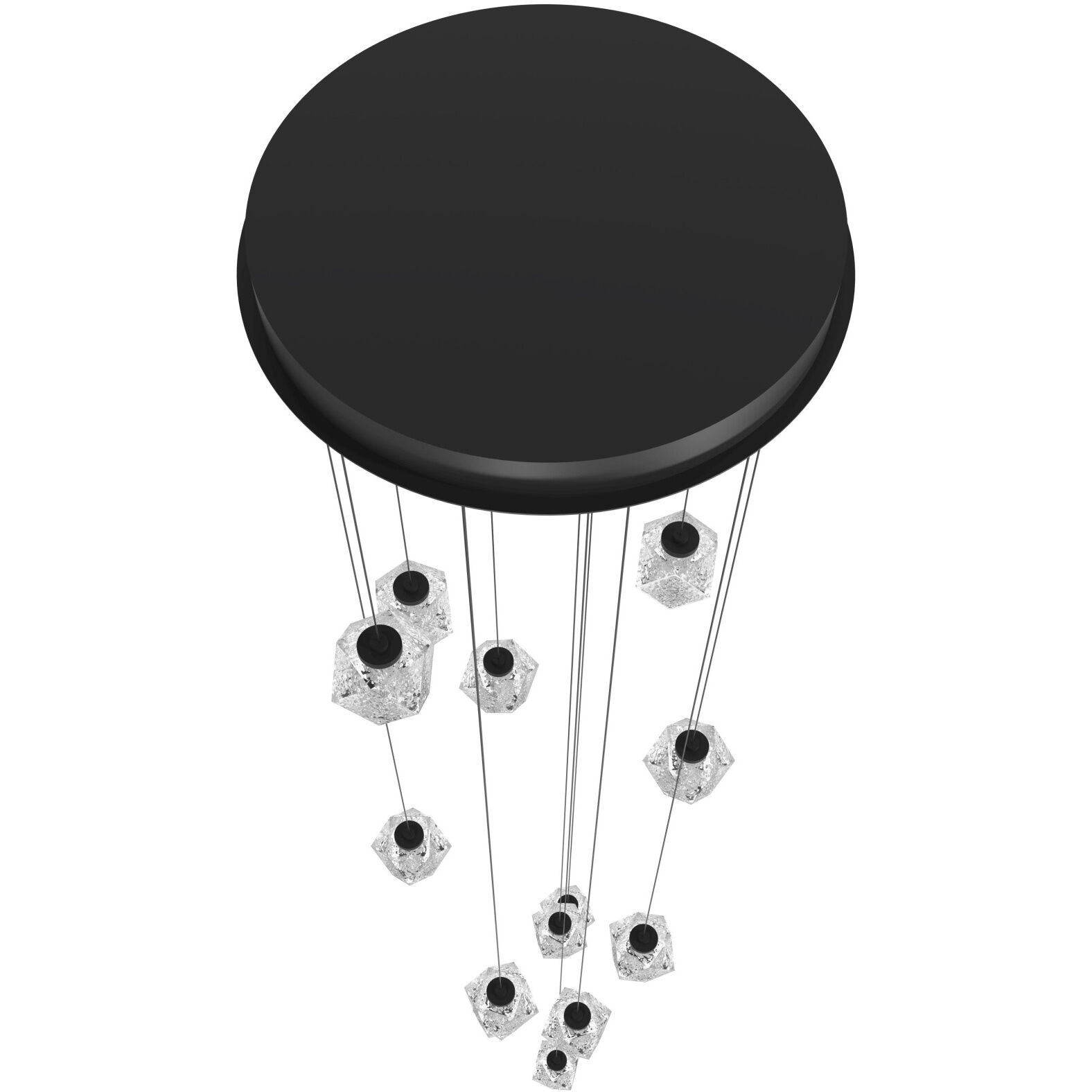 Beluga LED 22 inch Black Multi Port Pendant Ceiling Light