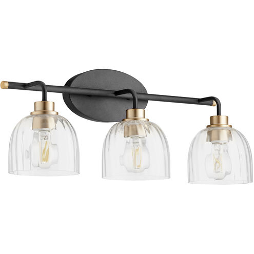 Espy 3 Light 24 inch Noir and Aged Brass Vanity Light Wall Light