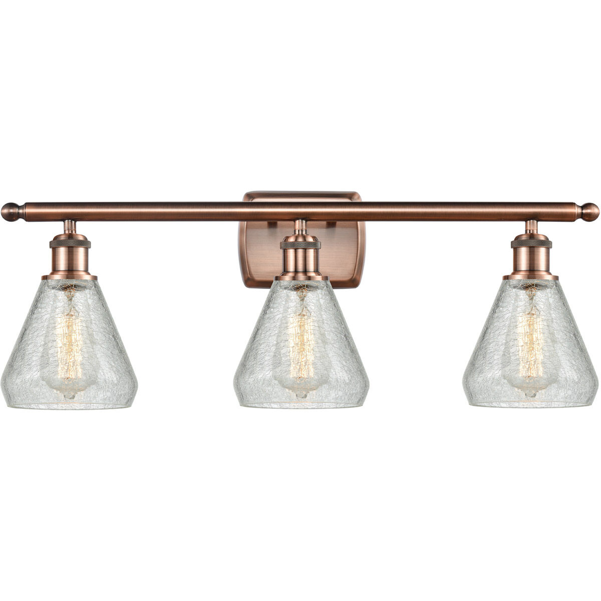 Ballston Conesus 3 Light 26 inch Antique Copper Bath Vanity Light Wall Light, Ballston