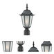 Camelot 1 Light 16.75 inch Matte Black Exterior Post Mount Light in Frost