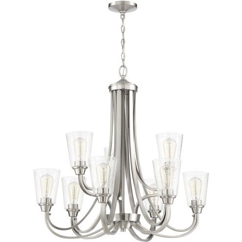 Neighborhood Grace 9 Light 32 inch Brushed Polished Nickel Chandelier Ceiling Light in Clear Seeded, Neighborhood Collection
