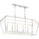 Aviary 6 Light 54 inch Polished Nickel Island Chandelier Ceiling Light 