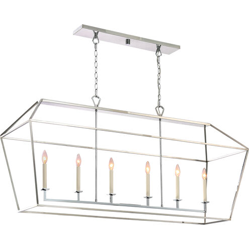 Aviary 6 Light 54 inch Polished Nickel Island Chandelier Ceiling Light