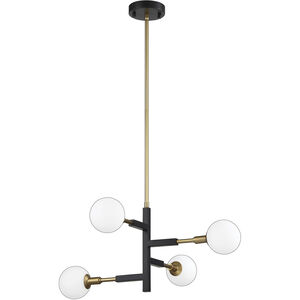 Ambience 4 Light 24.4 inch Black and Brass Pendant Ceiling Light