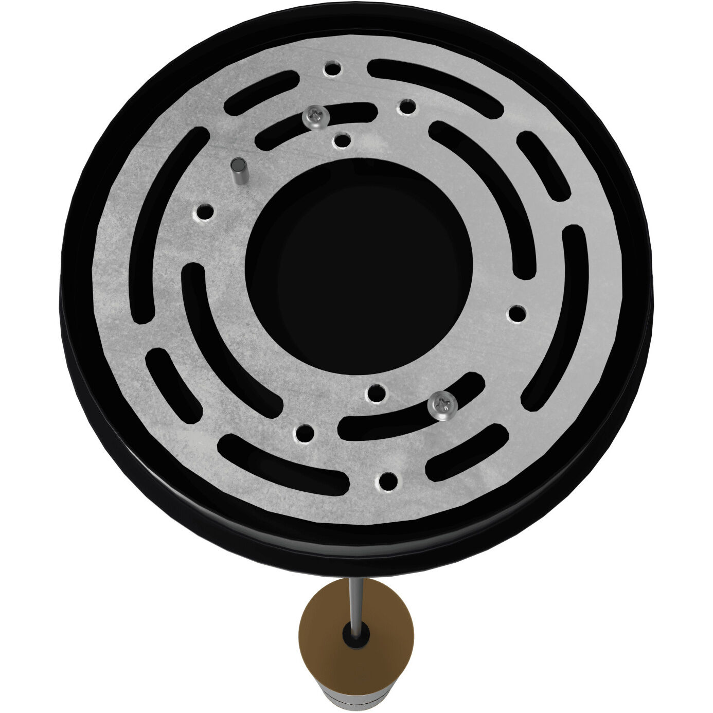 Cicada LED 3 inch Knurled Light Grey with Brass Pendant Ceiling Light