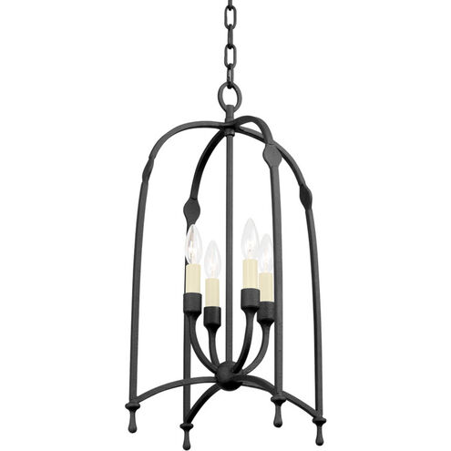 Rhett 4 Light 15 inch Black Iron Foyer Lantern Ceiling Light