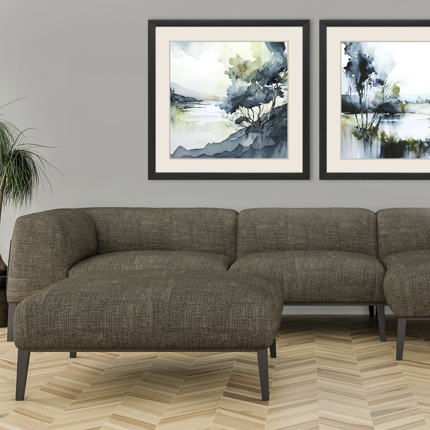 Wanderlust Calling Whispers in the Wind Blue and Brown and Green and Multi Framed Art