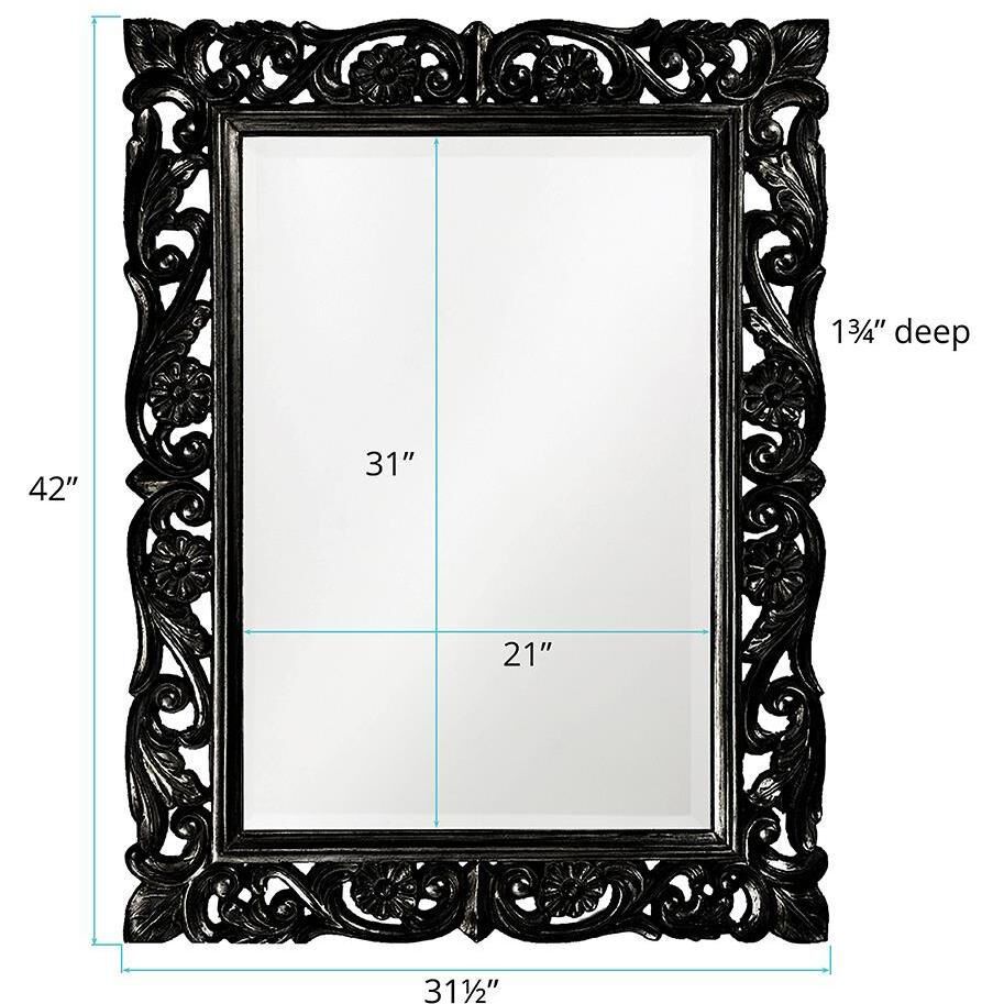 Chateau 42 X 31 inch Glossy Black Wall Mirror
