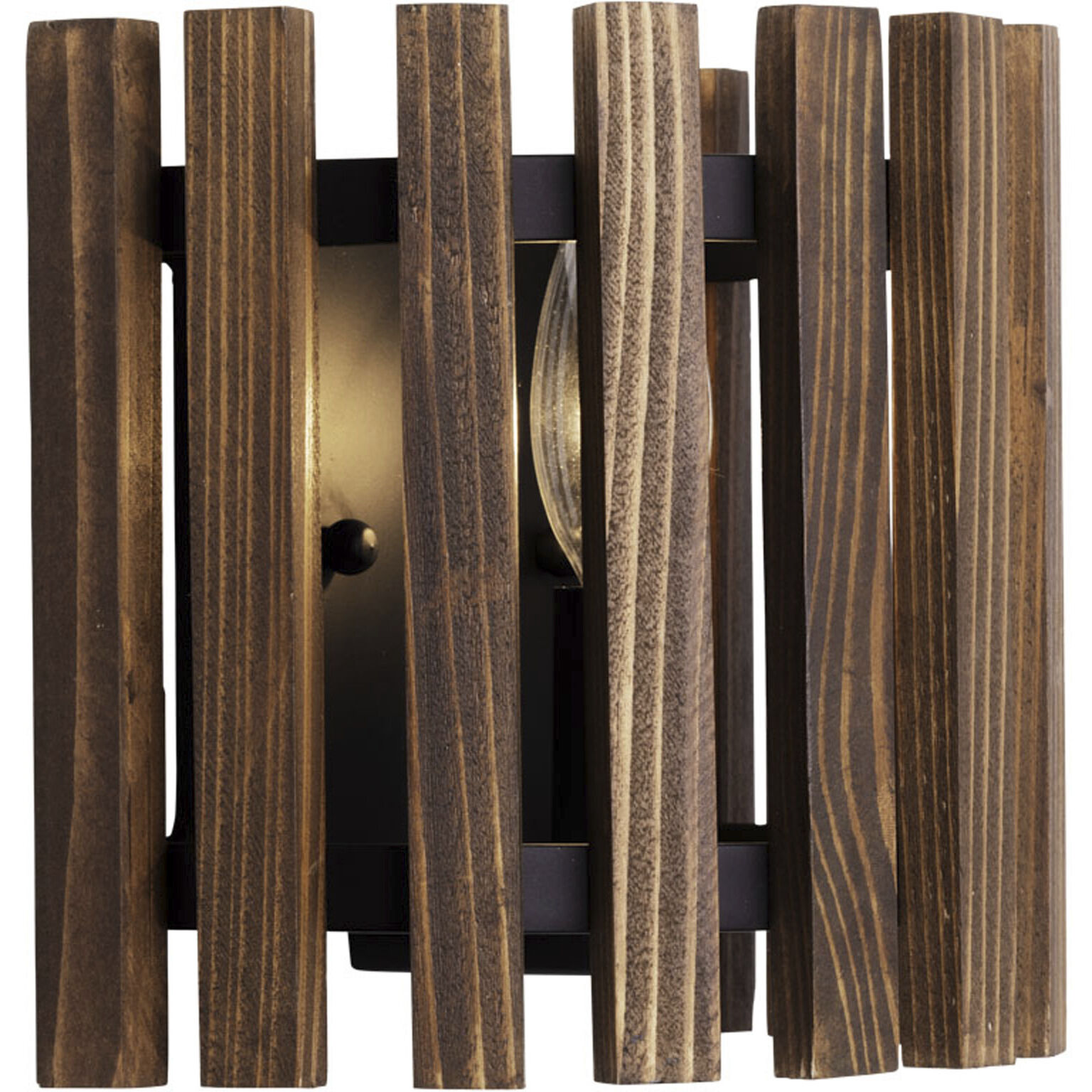 Suratto 1 Light 8 inch Matte Black and Medium Walnut Wall Sconce Wall Light