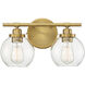 Carson 2 Light 14 inch Warm Brass Bathroom Vanity Light Wall Light, Essentials