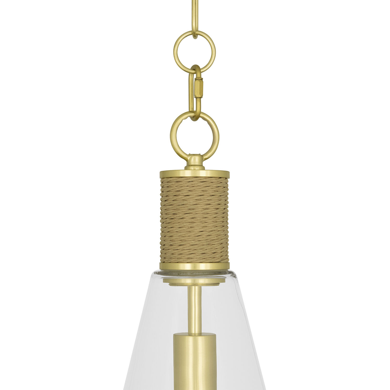 Hatteras LED 11.75 inch Natural Rope with Modern Brass Pendant Ceiling Light
