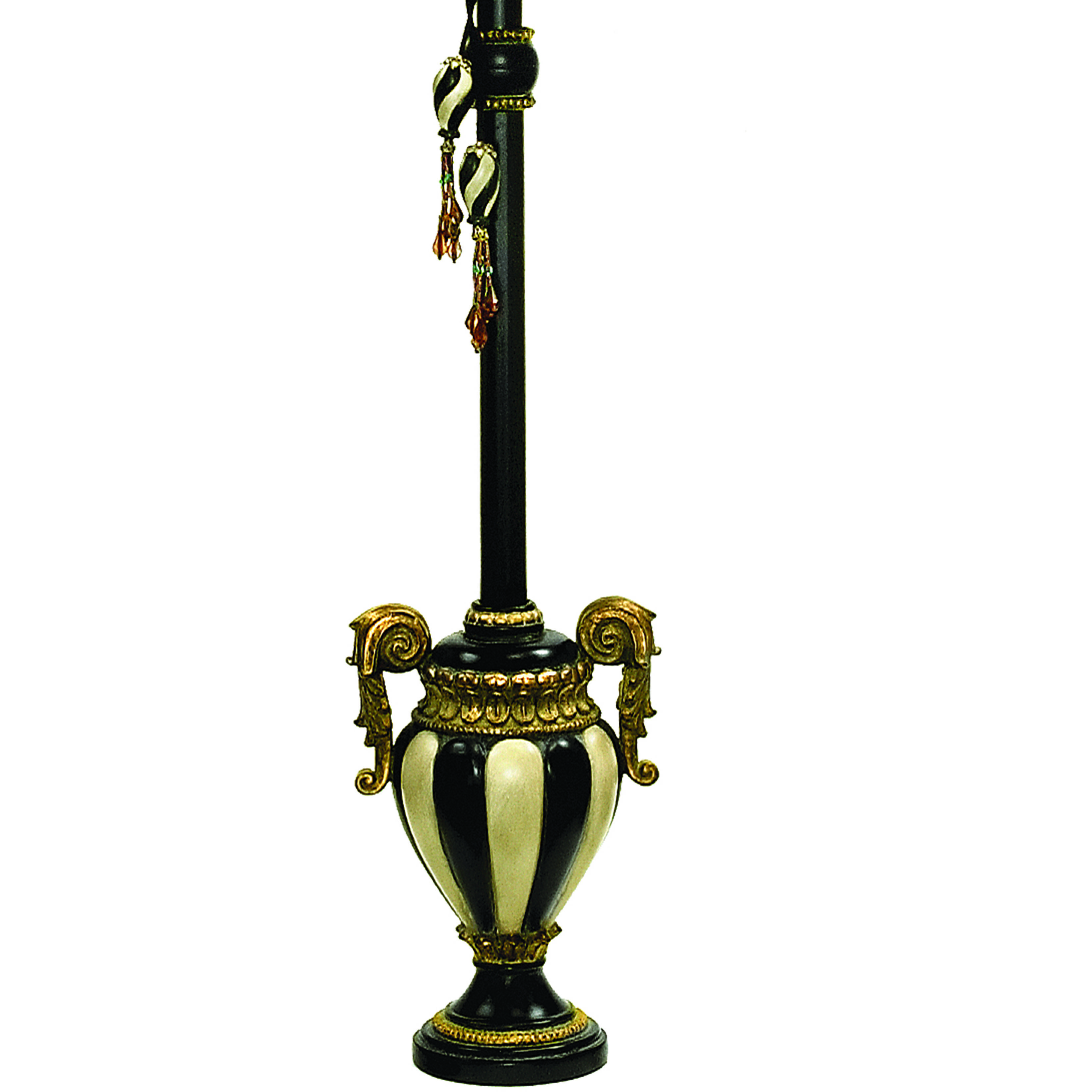 Carnival Stripe 32 inch 75 watt Antique Black with Antique White Table Lamp Portable Light