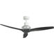 Star Propeller 52 inch White with Black Blades Indoor/Outdoor Ceiling Fan, Real Wood Blades