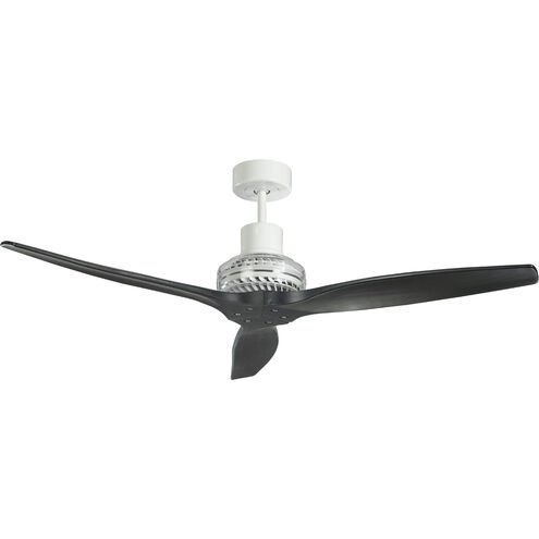Star Propeller 52 inch White with Black Blades Indoor/Outdoor Ceiling Fan, Real Wood Blades