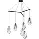 Liquid LED 39 inch Satin Black Pendant Ceiling Light in Clear Glass