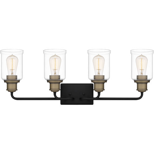 Cox 4 Light 29 inch Matte Black Bath Light Wall Light, Extra Large