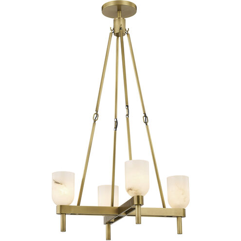 Lucian 4 Light 22 inch Vintage Brass Pendant Ceiling Light in Vintage Brass and Alabaster